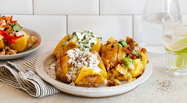 Печеная картошка с начинкой, пошаговый рецепт с фото