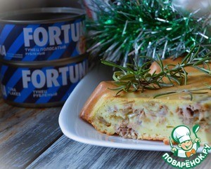 Заливной пирог с тунцом и жареным луком Заливной пирог с тунцом и жареным луком