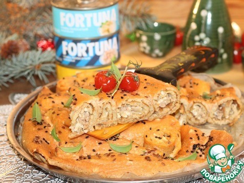 Блинный пирог с тунцом Блинный пирог с тунцом