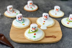 Новогоднее печенье "Тающие снеговики" Новогоднее печенье "Тающие снеговики"