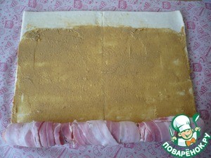 Слоеные рулетики с плавленым сыром Слоеные рулетики с плавленым сыром