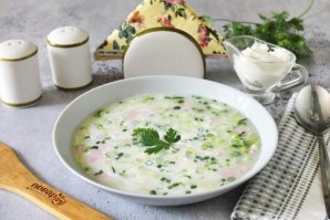 Белая окрошка на сыворотке Белая окрошка на сыворотке