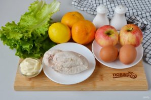 Новогодний салат с мандаринами Новогодний салат с мандаринами