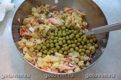 Оливье с копченой рыбой Оливье с копченой рыбой