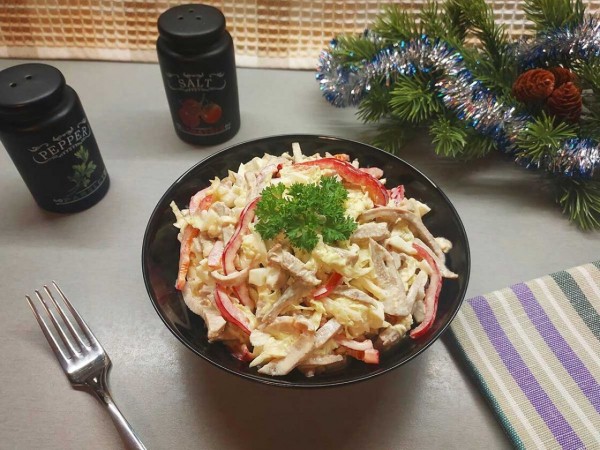 Салат с языком и болгарским перцем Салат с языком и болгарским перцем