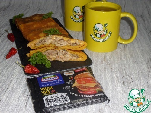 Тыквенные блины с мясом и сыром Тыквенные блины с мясом и сыром