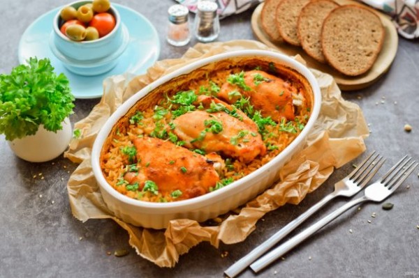 Курица в меде с рисом Курица в меде с рисом