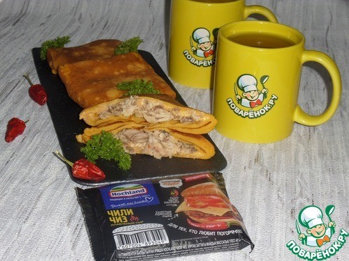 Тыквенные блины с мясом и сыром Тыквенные блины с мясом и сыром