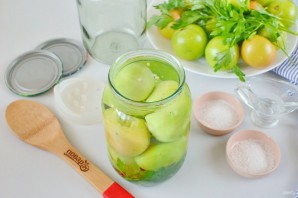 Консервированные зеленые помидоры Консервированные зеленые помидоры