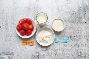 Клубнично-сметанное желе Клубнично-сметанное желе