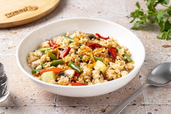 Ячневая каша с овощами