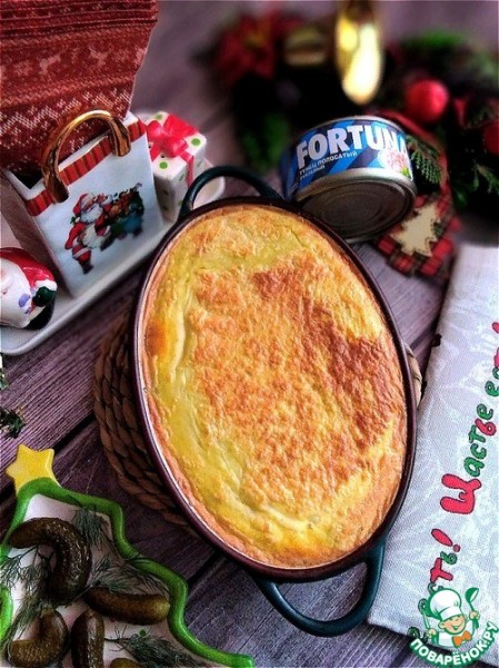 Картофельная запеканка с консервированным тунцом Картофельная запеканка с консервированным тунцом