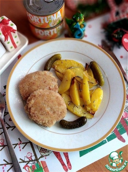 Котлеты из консервированного тунца в масле Котлеты из консервированного тунца в масле