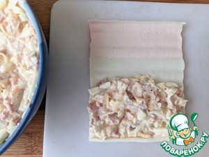 Крабовые палочки, фаршированные тунцом и сыром