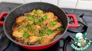 Куриные голени в чесночно-медовом соусе