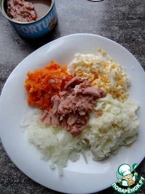 Рожок из лаваша с салатом "Мимоза"