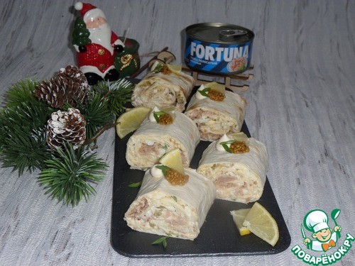 Рулет из лаваша "Новогодний" Рулет из лаваша "Новогодний"