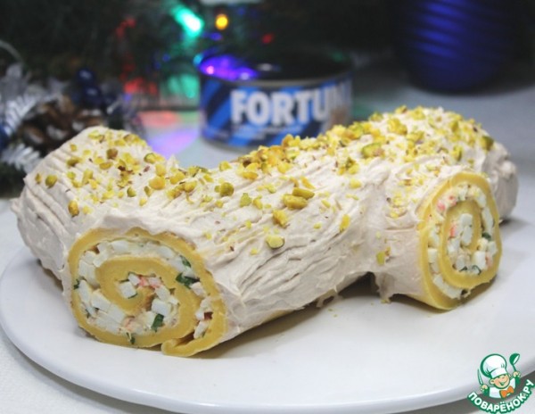 Рулет закусочный "Рождественское полено" Рулет закусочный "Рождественское полено"