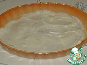 Рыба, запечённая с грибами и белым соусом Рыба, запечённая с грибами и белым соусом