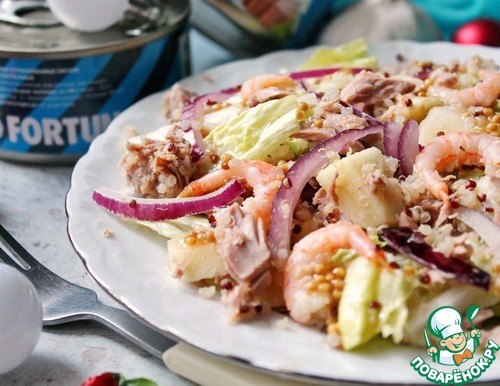 Салат с тунцом, киноа и креветками Салат с тунцом, киноа и креветками