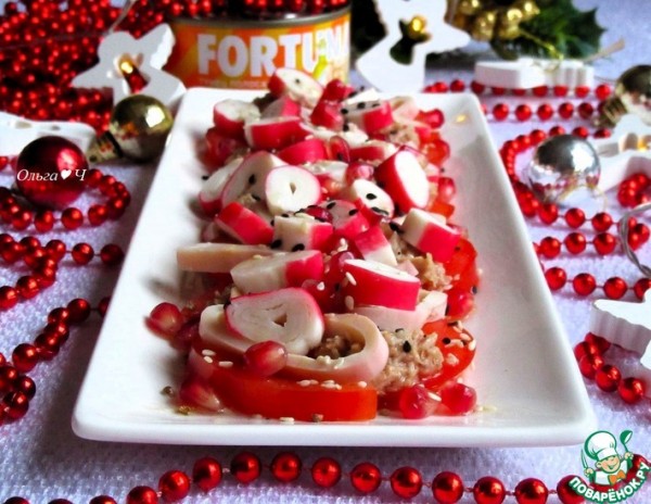 Салат с тунцом "Красное и белое" Салат с тунцом "Красное и белое"