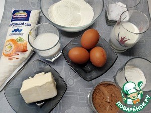 Шоколадные мини-вафли с кремом-чиз Шоколадные мини-вафли с кремом-чиз