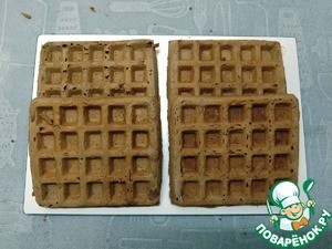 Шоколадные мини-вафли с кремом-чиз Шоколадные мини-вафли с кремом-чиз