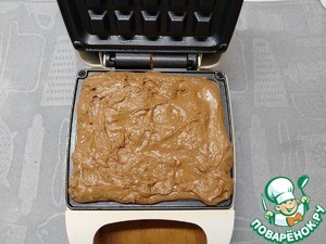 Шоколадные мини-вафли с кремом-чиз Шоколадные мини-вафли с кремом-чиз