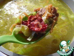 Суп с тунцом и вялеными томатами Суп с тунцом и вялеными томатами
