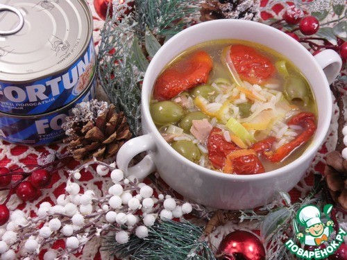 Суп с тунцом и вялеными томатами Суп с тунцом и вялеными томатами