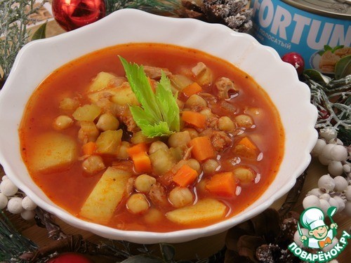 Томатный суп с тунцом и нутом Томатный суп с тунцом и нутом