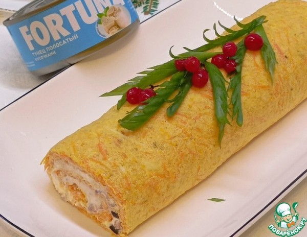 Закусочный морковный рулет