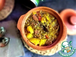 Жаркое в горшочке с тунцом в укропе Жаркое в горшочке с тунцом в укропе