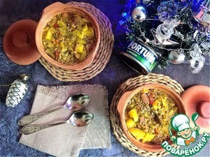 Жаркое в горшочке с тунцом в укропе Жаркое в горшочке с тунцом в укропе