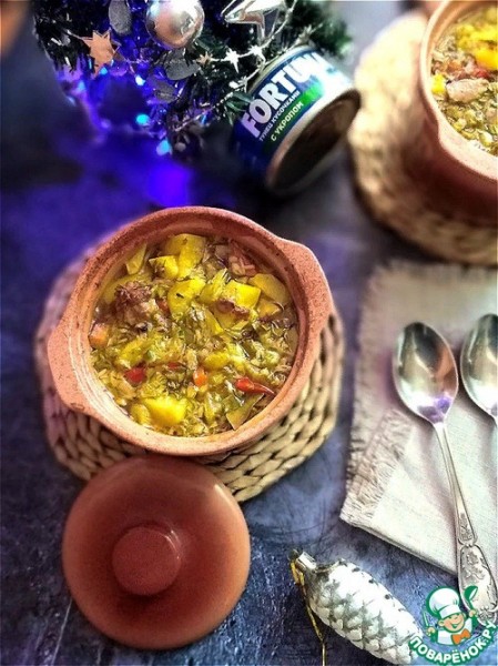 Жаркое в горшочке с тунцом в укропе Жаркое в горшочке с тунцом в укропе