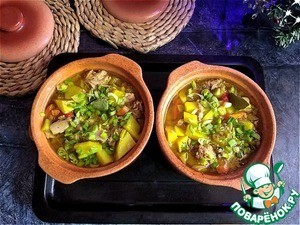 Жаркое в горшочке с тунцом в укропе Жаркое в горшочке с тунцом в укропе