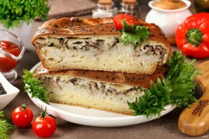 Пирог с сайрой и рисом Пирог с сайрой и рисом