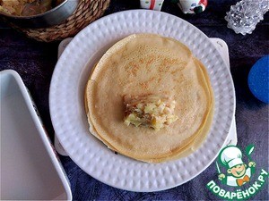 Блины, фаршированные картофелем с тунцом Блины, фаршированные картофелем с тунцом