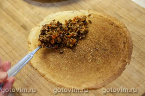 Блины с начинкой из мяса и печени