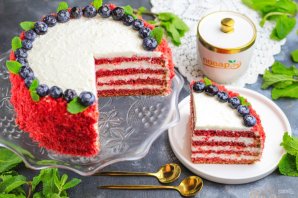 Торт "Красный бархат" с творожным кремом Торт "Красный бархат" с творожным кремом