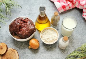 Печень по-строгановски с молоком