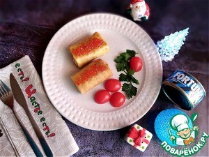 Блины, фаршированные картофелем с тунцом Блины, фаршированные картофелем с тунцом