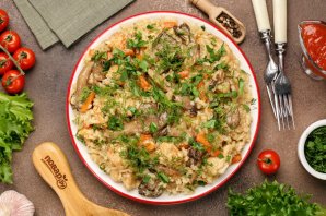 Плов с грибами и курицей в мультиварке Плов с грибами и курицей в мультиварке