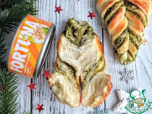 Пирог со шпинатом и тунцом "Снежинка" Пирог со шпинатом и тунцом "Снежинка"