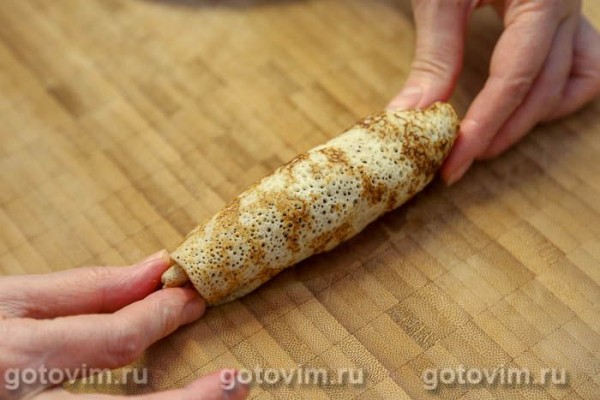 Блины с начинкой из мяса и печени