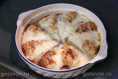 Запеканка блинная с фаршем и сырным соусом бешамель Запеканка блинная с фаршем и сырным соусом бешамель