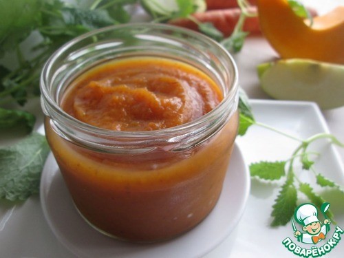 Яблочно-морковное пюре с тыквой