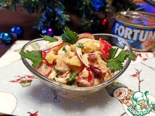 Овощной салат с тунцом и имбирём Овощной салат с тунцом и имбирём