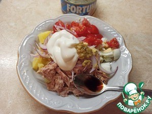 Овощной салат с тунцом и имбирём Овощной салат с тунцом и имбирём