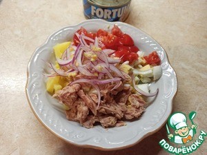 Овощной салат с тунцом и имбирём Овощной салат с тунцом и имбирём